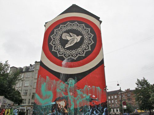 Shepard fairey art at Jagtvej 69